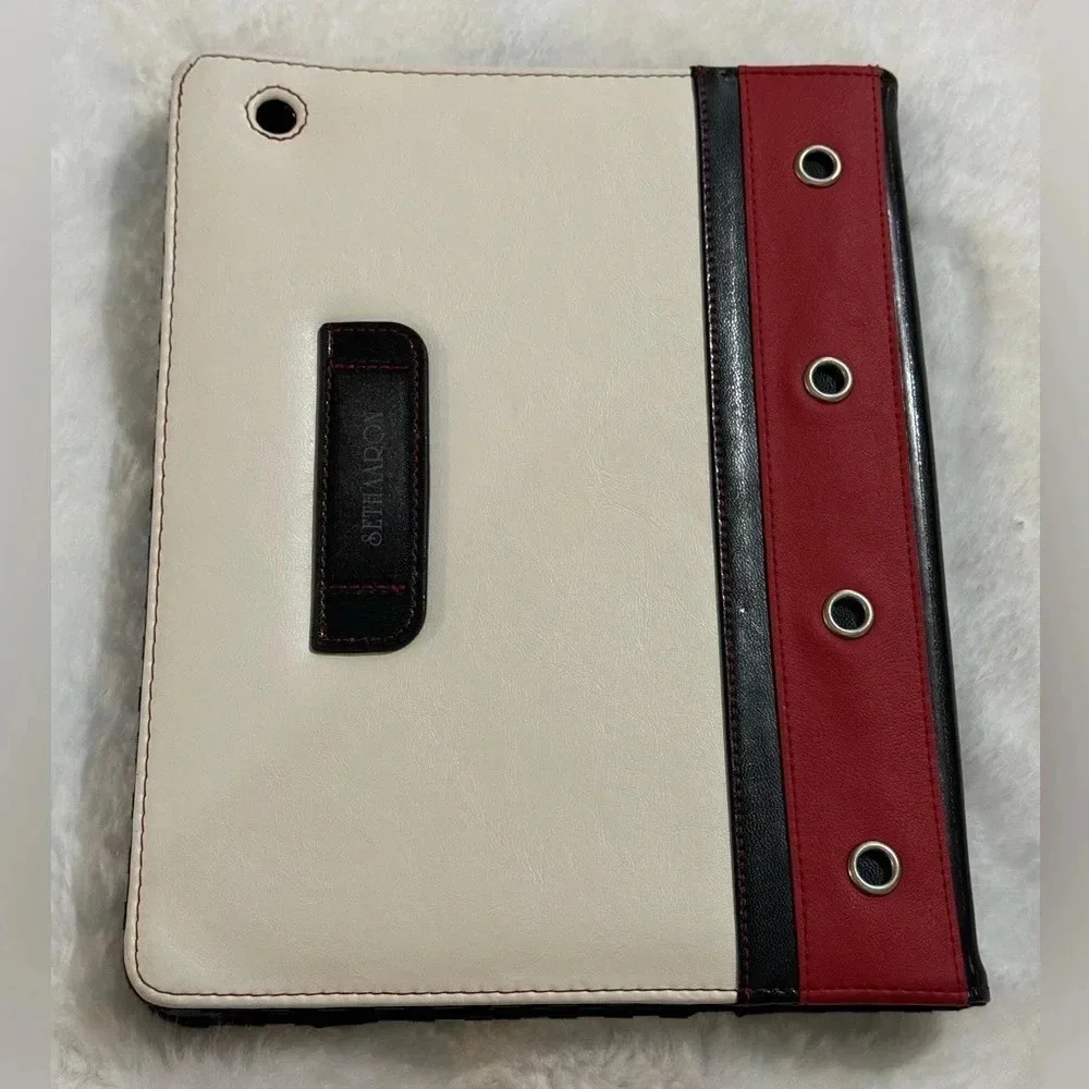 Seth Aaron SA Mod iPad Leather Case Modern White Cream Black Red